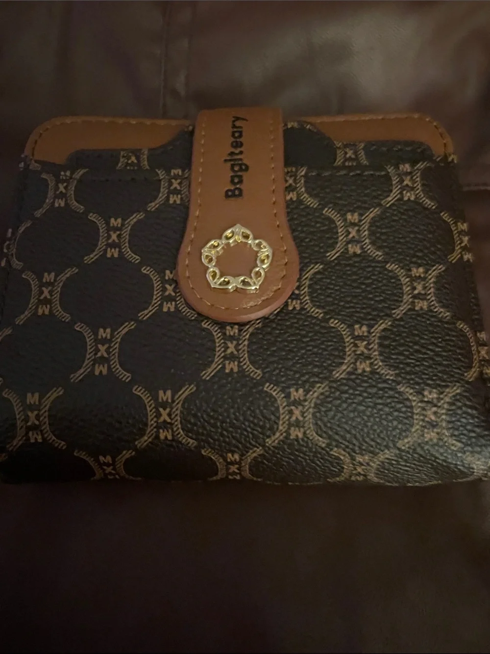 Brown Patterned  Wallet Baglteary